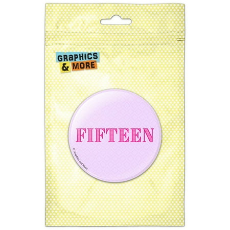 

Fifteen Birthday Diamond Pattern Pink Refrigerator Button Magnet