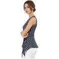thumbnail image 5 of INSPIRE CHIC Women's Summer Tops Sleeveless V Neckline Wrap Tie Waist Tops S Blue, 5 of 9