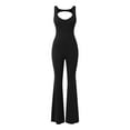 thumbnail image 6 of Womens Jumpsuit Casual Tight Yoga Dress Sports Fitness Lift Belly Micro Rompers,Black,L, 6 of 6