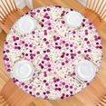 thumbnail image 2 of Pioneer Flower Floral Print Pattern Round Fitted Tablecloth with Elastic Edge,Dining Table Cover Waterproof,Outdoor Round Tablecloth for Camping,Dining,Indoor and Outdoor, 2 of 7