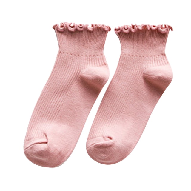 Clearance!Uooqdmx Ankle Socks for Women, Ruffle Socks Woman, Breathable Socks Women, Solid Color Breathable Socks, Summer Socks for Women, Pink One Size