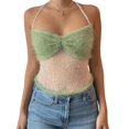 thumbnail image 1 of Camisola de mujer Chaleco de punto con tirantes de malla Chaleco halter hueco Camisola casual de corte bajo para mujer Nituyy Chaleco de felpa, 1 of 5