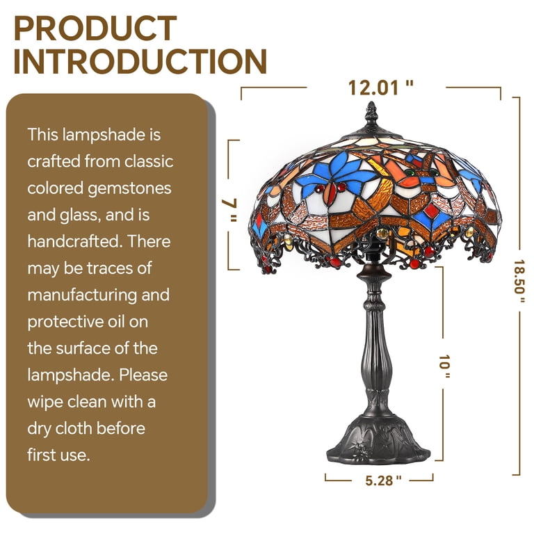 SUNMORY 18.5 Inch Stained Glass Tiffany Table Lamp photo 7
