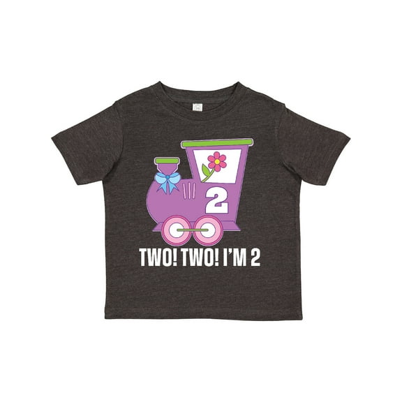 Inktastic 2nd Birthday Cute Train I'm Two Girls Toddler T-Shirt