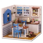 EQWLJWE Markdown DIY Christmas House Assembles Miniature Doll house LED Furniture Kit Xmas Gift