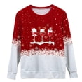 thumbnail image 5 of Mode Femme Col Rond Noël Manches Longues Hauts Blouse Pull Chandail en Molleton, 5 of 5