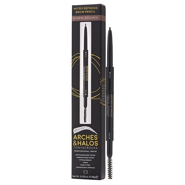 Lápiz de cejas microdefinidora Arches & Halos en marrón cálido, 0.03 oz Arches & Halos Arches & Halos Lápiz para cejas 0.003 oz