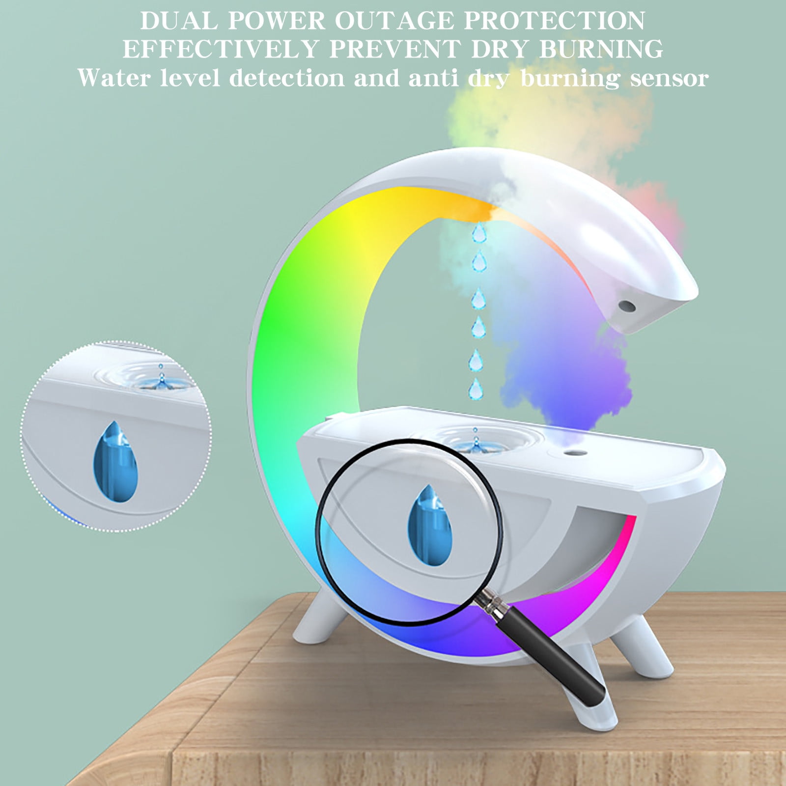 MICLOZYT Humidifier Large Room,350Ml Mini Quiet Cool Mist Humidifier (Blue),Anti-Gravity Design,Air Humidifier for Home Baby Nursery & Plants