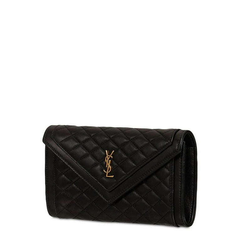 Saint Laurent Monogram Quilted Leather Wallet on a Chain