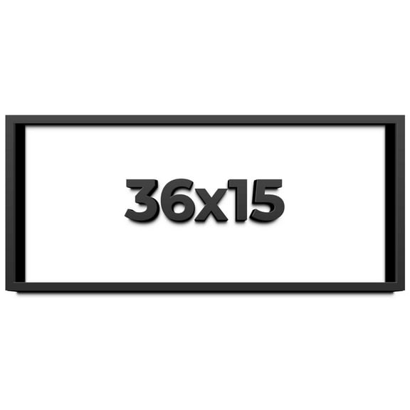36x15 Shadow Box Frame Black | 1 inches Deep Real Wood Contemporary Shadowbox Display Frame | UV