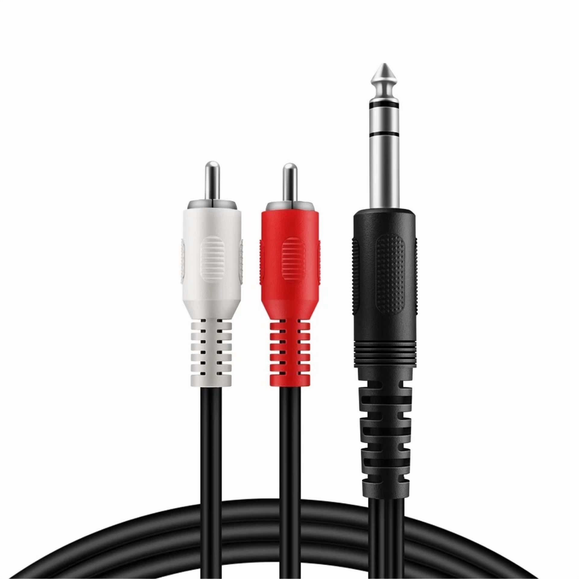 BUTTERFLY- 1/4 Inch To Dual Rca Audio Cable 6Ft Male 6.35Mm 1/4" Trs To 2Rca Wire Plug