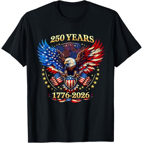 250 Anniversary USA 250th Years 4th July Independence Day T-Shirt, Comfortable Breathable Soft Tee, Men's 100% Cotton Graphic T-Shirt 180gsm