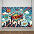 thumbnail image 4 of Hero Theme Backdrop Buildings Comic Party Photography Background Baby Shower Boy Girl Kids Birthday Party Decoration Studio Shoot Prop, 4 of 9