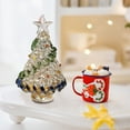 thumbnail image 5 of Honeeladyy 2.75 Inch Glass Christmas Tree Miniature Holiday Figurine Christmas Tree Figurines Stained Glass Tabletop Christmas Tree Ornaments Table Centerpiece for Home Office Christmas Decorations, 5 of 5