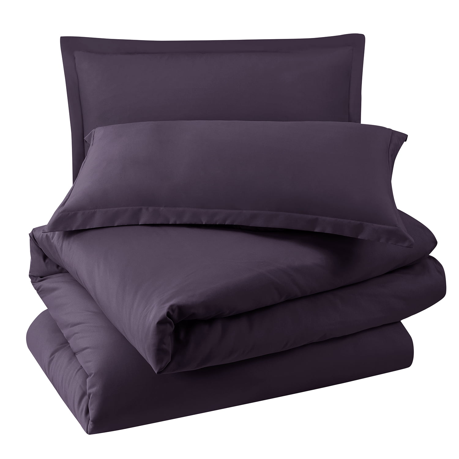 LammaLoe Twin Duvet Cover set, Luxury Microfiber 2 Piece Bedding Sets with Pillow Sham, Purple eggplant