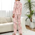 thumbnail image 3 of Top-kevin Women's Pajama Sets Flamingo Hearts Dots Pattern Long Sleeve Lounge Sets Pjs Sleepwear with Pockets, 3 of 12