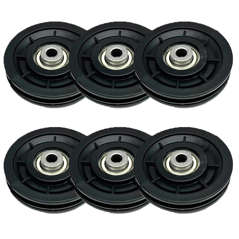 6Pcs Nylon Bearing Pulley Wheel Replace For Gym Equipment Cable Merchine Wheel 90Mm