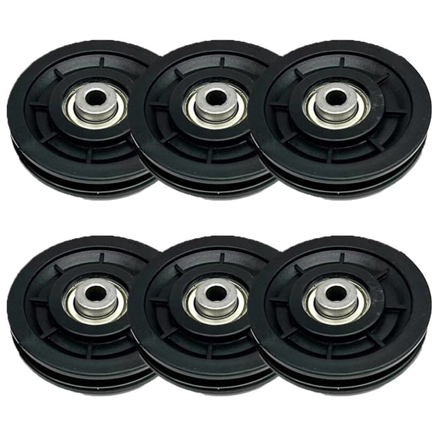 6 Pcs Roue à Galet à Roulement en Nylon de Remplacement pour Équipement de Gym, Câble, Roue de Marchandise 90 mm