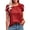Red, variant on WREESH Womens Lace Crochet Short Sleeve Blouses Heart Printed Blouses Casual Crew Neck Pullover Loose Tunic Tops Black