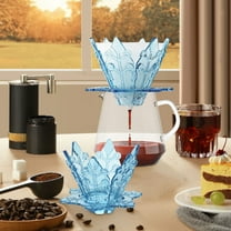 Portable Coffee Dripper Under $5! Yannianjz Portable Coffee Dripper, Foldable Resin Coffee Filter Cup for Camping, Reusable Slow Brew Coffee Maker, Snowflake Design Pour Over Coffee Cone