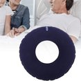 thumbnail image 3 of 1 Pack Flocking Inflatable Air Cushion,Round Waffle Cushion,Anti-Decubitus Seat Cushion with Pump,Breathable Chair Pad,Portable Backrest,Butt Cushion,for Daily Use Dark Blue, 3 of 7