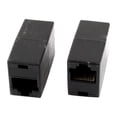 thumbnail image 1 of Unique Bargains 2 Pcs Adaptateur de Câble Séparateur Réseau RJ45 CAT5 Noir, 1 of 2