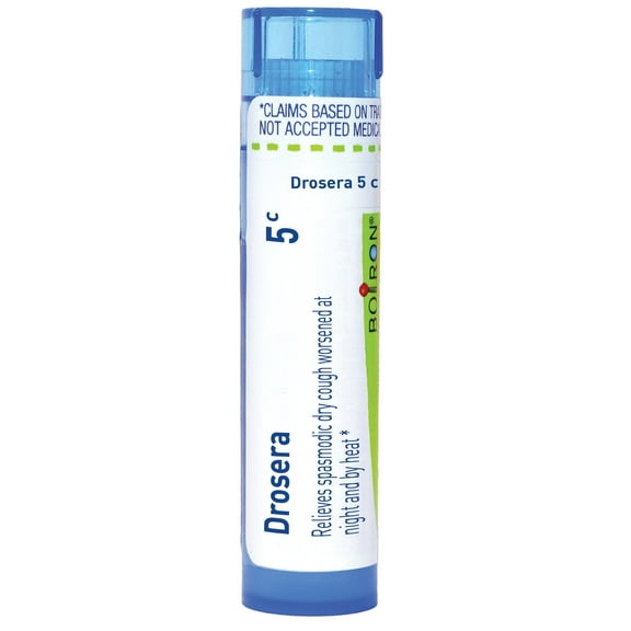Boiron Drosera 5C, Homeopathic Medicine for Spasmodic Dry Cough Worsened At Night And By Heat, 80 Pellets