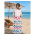 thumbnail image 5 of Sunny Fashion Girls Dress Sleeveless Rainbow Wave Print Striped Tea Length Summer Beach Casual Dresses 7 Years, 5 of 7