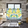 thumbnail image 4 of Yayeee Kitchen Curtains Tier Pair Light Filtering 27"x36" Rod Pocket Short Cafe Window Panel, Yellow Mountains, 4 of 7