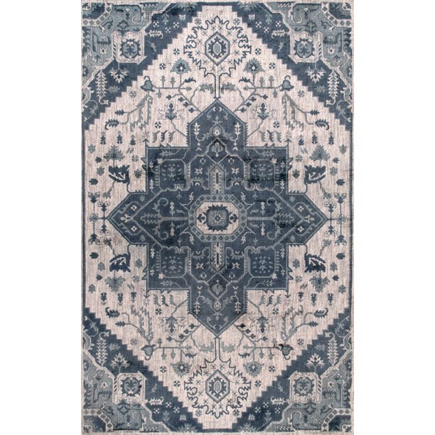 Nuloom Wool 5' X 8' Rectangle Area Rugs In Blue Finish 200MTGL09A508