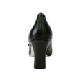 thumbnail image 4 of PEERAGE Helena Women Wide Width Leather T-Strap Double Buckles High Heel Pumps BLACK 5.5, 4 of 6