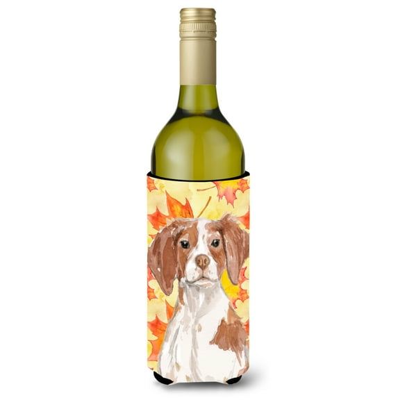 Carolines Treasures BB9504LITERK Brittany Spaniel Fall Wine Bottle Beverge Insulator Hugger  Wine Bottle multicolor