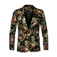 thumbnail image 1 of INSPIRE CHIC Men's Suit Jacket Floral Print Notched Lapel Casual One Button Blazer 50 Golden, 1 of 7