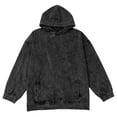 thumbnail image 4 of Denim Hoodie, Yigetop Ladies' Long Sleeve Pullover Sweatshirts Versatile Loose Hooded Pullover Denim Sweatshirt Jean Hoodie Women, Black L, 4 of 4
