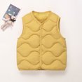 thumbnail image 2 of BLVB Toddler Puffer Vest Boys Girls down Vest Warm Fall Winter Jacket Lightweight Sleeveless Button down Coat for Kids(Yellow,3-4 Years), 2 of 9