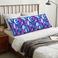 thumbnail image 5 of KLL Ultra Soft Microfiber Body Pillow Cover/Pillowcases 20"x54" with Hidden Zipper Closure-blue Skull purple flower, 5 of 5
