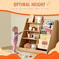 thumbnail image 3 of VEVOR Estantería de madera para niños de 4 niveles, organizador de juguetes para niños pequeños, estantería para libros para habitaciones de niños con estante para libros tipo eslinga de 6 capas, 3 of 9