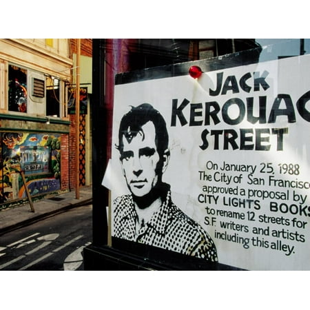 Sign, Jack Kerouac Street, North Beach District, San Francisco, United States of America Print Wall Art By Richard