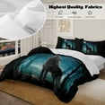 thumbnail image 4 of BlessLiving 3Pcs Duvet Cover Set Full Size, Dark Green Bedding Set for Adults, 4 of 6