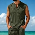 thumbnail image 5 of Mens Athletic Sports Sleeveless Tank Tops V-Neck with Pocket Workout Shirt Beach Swim Tee Fathers Gift, 5 of 8