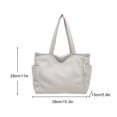 thumbnail image 2 of HUISZJ Corduroy Shoulder Bag, Large Capacity Tote Bag, Versatile Tote Handbag for Travel Commute Work (White), 2 of 7