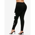thumbnail image 3 of Rosegal Plus Size High Waist Cat Paw Print Skinny Leggings, 3 of 4