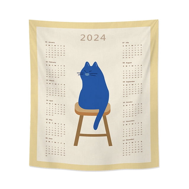 ¡Descuentos Increíbles!, Calendario 2024 Tela de fondo para colgar Tela para decoración de pared de dormitorio Tela para pared de cabecera de habitación Calendario Tapiz Akmoler