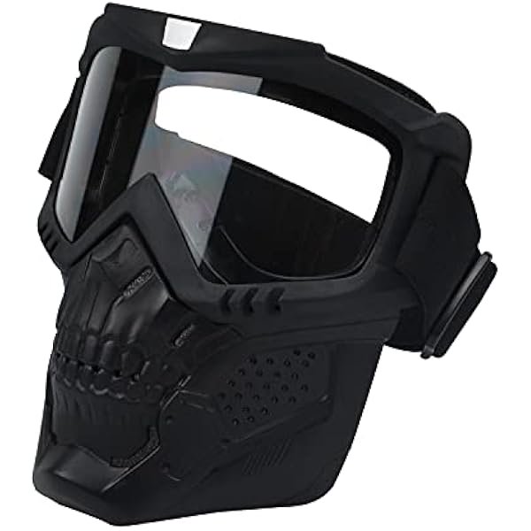 wonima02 Motorcycle Goggles with Removable Face Mask - Dirt Bike ATV Motocross Eyewear Anti-UV Adjustable MX Riding Offroad Cycling Motorbike Protective Glasses Racing Combat Tactical Military Goggles