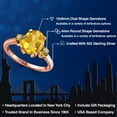 thumbnail image 2 of Gem Stone King 2.91 Ct Oval Yellow Citrine 18K Rose Gold Plated Silver Ring, 2 of 6