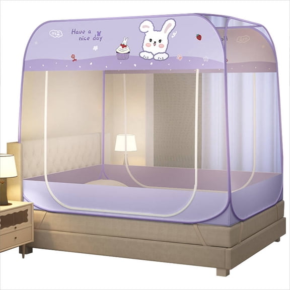 Pop Up Mosquito Net Tent for Bed, Portable Folding Mosquito Netting with Net Bottom, Bed Canopy with Double Entry ( U-shaped ), for Home Travel Camping Indoor Outdoor (71"x79"x61")