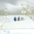 thumbnail image 5 of Rosec Jewels Turtle Stud Earrings with London Blue Topaz for Womens Day - AAA Grade, 14K White Gold, 5 of 8