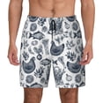 thumbnail image 2 of Picia Chicken And Fish pattern Mens Swim Trunks with Compression Liner Stretch Beach Shorts Quick Dry with Zipper Pockets No-Chafing Board Shorts-XX-Large, 2 of 9
