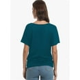 thumbnail image 5 of Womens Short Sleeve Boat Neck Side Shirring Dolman Drape Top, 5 of 6