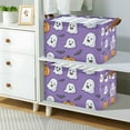 thumbnail image 2 of Yayeee Foldable Storage Basket for Shelves with Handles Set of 2 Waterproof Cloth Bins, Halloween Ghosts Purple, 2 of 7